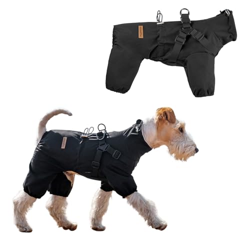 PAWBOSE Hunderegenmantel mit Geschirr für kleine und mittlere Hunde, verstellbare wasserdichte Hunderegenjacke, reflektierender regenfester Welpe 4 Beine Regenmantel Schwarz, M PAWBOSE Hunderegenmantel mit Geschirr für kleine und mittlere Hunde, verstellbare wasserdichte Hunderegenjacke, reflektierender regenfester Welpe 4 Beine Regenmantel Schwarz, M von PAWBOSE