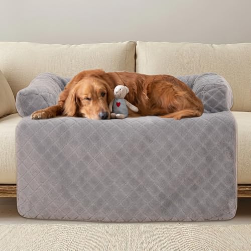 PAWBOSE Hundebett für Sofa,100x88cm Hundebett Grosse Hundedecke, Sofaschutz, Waschbar und rutschfest Hundekissen, Hundecouch für Kleiner Mittelgroße Grosse Hunde, Grau von PAWBOSE