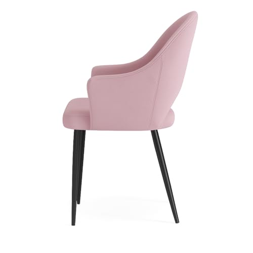 Aline Esszimmerstuhl Samt – Modernes Polsterstuhl mit Rückenlehne, Holzgestell & Metallfüßen, Skandinavisches Design, Küchenstuhl/Schalenstuhl, 87 x 54 x 60 cm von PAWS MEBLE