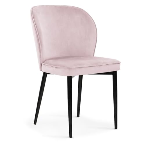 Aline Polsterstuhl Samt Esszimmerstuhl – Stuhl mit Metallbeinen oder Holzbeinen, ergonomisch & bequem, Küchenstuhl im modernen skandinavischen Design – 87 x 54 x 60 cm von PAWS MEBLE