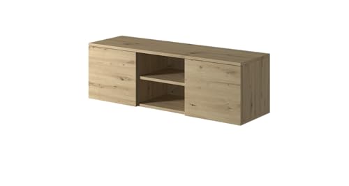 PAWS MEBLE Asgard RTV1202D TVLowboard 120cm Industrial Design TipOn Türen Regal Wandhängend Wohnzimmer Fernsehschrank Eiche Artisan Hängend von PAWS MEBLE