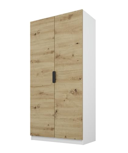 PAWS MEBLE Cynthia 100 – Moderner Kleiderschrank 2türig 100 cm – Holzoptik – Kleiderstange + Regale PAWS MEBLE Cynthia 100 – Moderner Kleiderschrank 2türig 100 cm – Holzoptik – Kleiderstange + Regale von PAWS MEBLE