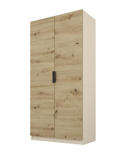 PAWS MEBLE Cynthia 100 – Moderner Kleiderschrank 2türig 100 cm – Holzoptik – Kleiderstange + Regale PAWS MEBLE Cynthia 100 – Moderner Kleiderschrank 2türig 100 cm – Holzoptik – Kleiderstange + Regale von PAWS MEBLE