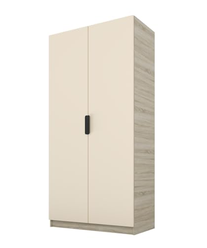 PAWS MEBLE Cynthia 100 – Moderner Kleiderschrank 2türig 100 cm – Holzoptik – Kleiderstange + Regale PAWS MEBLE Cynthia 100 – Moderner Kleiderschrank 2türig 100 cm – Holzoptik – Kleiderstange + Regale von PAWS MEBLE