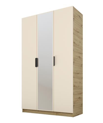 PAWS MEBLE Cynthia Kleiderschrank 150 cm – Moderner 2-Türiger Schrank in Holzoptik mit Kleiderstange & Regalfächern – 1 Spiegel PAWS MEBLE Cynthia Kleiderschrank 150 cm – Moderner 2-Türiger Schrank in Holzoptik mit Kleiderstange & Regalfächern – 1 Spiegel von PAWS MEBLE