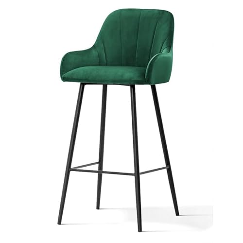 TRUL Barhocker Samt mit Armlehnen – Moderner Polsterhocker Küchenhocker, Hoher Barstuhl mit Metallgestell, 92 x 50 x 65 cm von PAWS MEBLE
