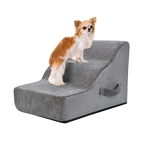 PAWSCART Hundetreppe für kleine Haustiere, 45 cm H mit 30D Material Weichschaum, tragbare Rampe rutschfeste Oberfläche rutschfest für Couch und Hochbettklettern, 3-stufige Treppe für Katze oder Hund PAWSCART Hundetreppe für kleine Haustiere, 45 cm H mit 30D Material Weichschaum, tragbare Rampe rutschfeste Oberfläche rutschfest für Couch und Hochbettklettern, 3-stufige Treppe für Katze oder Hund von PAWSCRAT