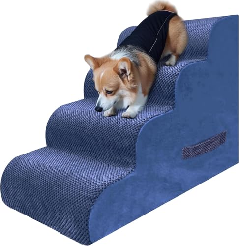 PAWSCART Hundetreppe für kleine Hunde und Katzen, 4-stufige Hundetreppe für Bett, 49,8 cm H Haustiertreppe für Hochbett, Haustierrampe für Couch, Sofa, rutschfeste Oberfläche, abnehmbarer waschbarer PAWSCART Hundetreppe für kleine Hunde und Katzen, 4-stufige Hundetreppe für Bett, 49,8 cm H Haustiertreppe für Hochbett, Haustierrampe für Couch, Sofa, rutschfeste Oberfläche, abnehmbarer waschbarer von PAWSCRAT