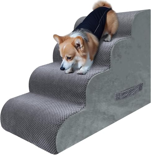 PAWSCART Hundetreppe für kleine Hunde und Katzen, 4-stufige Hundetreppe für Bett, 49,8 cm H Haustiertreppe für Hochbett, Haustierrampe für Couch, Sofa, rutschfeste Oberfläche, abnehmbarer waschbarer PAWSCART Hundetreppe für kleine Hunde und Katzen, 4-stufige Hundetreppe für Bett, 49,8 cm H Haustiertreppe für Hochbett, Haustierrampe für Couch, Sofa, rutschfeste Oberfläche, abnehmbarer waschbarer von PAWSCRAT