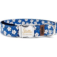 Personalisiertes Hundehalsband Mit Blumen Motiv Metallschnalle Individueller Gravur von PAWSWIN