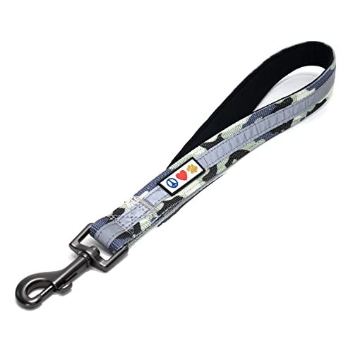 PAWTITAS Pawitas reflektierende Trainingsleine kurz für Haustiere mit gepolstertem Griff für große Hunde Länge 30 cm Graue Tarnung von PAWTITAS
