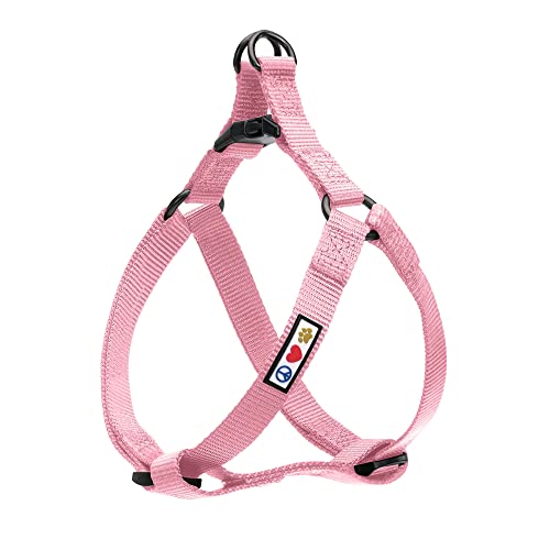 PAWTITAS Hundegeschirr Grosse Hunde verstellbares Welpengeschirr Anti-Zug-Geschirr für Hunde einfarbig leichtes Hundegeschirr Rosa Millennial von PAWTITAS