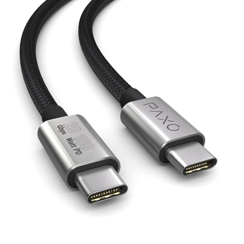 0,2m 100W USB C auf C Monitorkabel USB 3.2 Gen2x2 20 Gbps unterstützt 4k @ 60 Hz Video und PD 3.0 Schnellladekabel für MacBook und Laptop, schwarz von PAXO