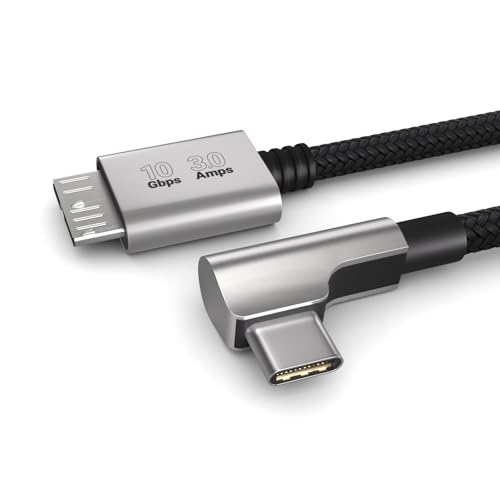 PAXO 0,2m 10Gbps USB C auf Micro-B Kabel, 90° Winkelstecker, USB 3.2, Festplattenkabel, USB HDD Kabel, SSD, NVME, schwarz PAXO 0,2m 10Gbps USB C auf Micro-B Kabel, 90° Winkelstecker, USB 3.2, Festplattenkabel, USB HDD Kabel, SSD, NVME, schwarz von PAXO