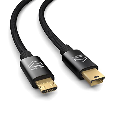 PAXO 1m OTG USB Verbindungskabel, MICRO-USB auf MINI USB Kabel, lädt USB MINI Geräte, Datenkabel, Ladekabel, USB 2.0, schwarz von PAXO