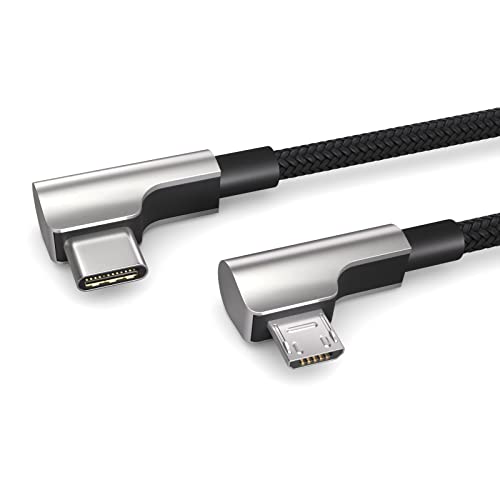 PAXO 1m USB C auf MICRO USB, OTG Kabel, lädt Micro USB Geräte, Winkelstecker, Datenkabel, Ladekabel, USB 2.0 von PAXO