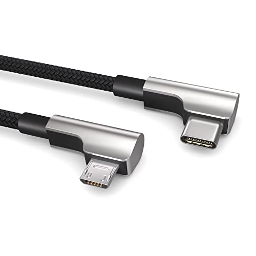 PAXO 1m USB C auf MICRO USB, OTG Kabel, lädt Micro USB Geräte, Winkelstecker, Datenkabel, Ladekabel, USB 2.0 von PAXO