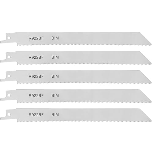 PAYA Säbelsägeblätter Sägeblatt 5 Stk. Säbelsägeblatter Set E-cut Zubehör aus Bi-Metall zum schnellen Schneiden von Dickes Blech (3-8mm) Massive Rohre/Profile (Ø 10-100mm) R922BF von PAYA TOOLS