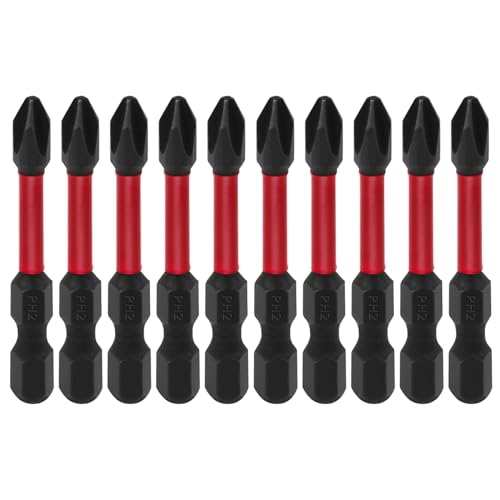 PAYA TOOLS Schraubendreher Bits Set 10 Stück 50mm Bit-Sortiment Bohrschrauber Starke Magnetische Bithalter mit Aufbewahrungskoffer PH2 von PAYA TOOLS