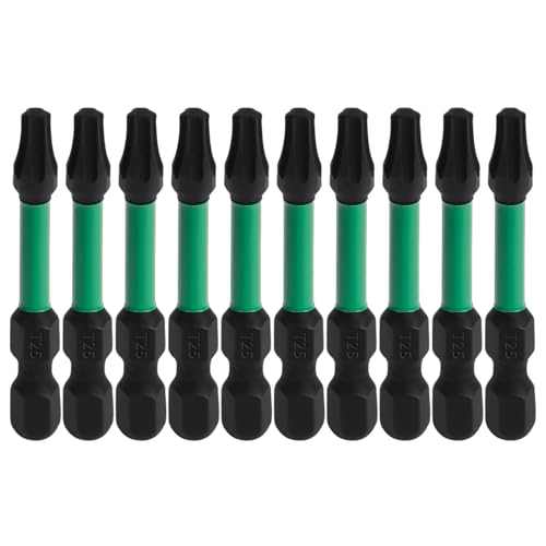 PAYA TOOLS Schraubendreher Bits Set T25 10 Stück 50mm manipulationssicherer Torx Schlagschrauber Bit Satz Sechskant-Schaft S2 Stahl Mini-Stern-Bit-Satz mit Aufbewahrungsbox T25-50mm PAYA TOOLS Schraubendreher Bits Set T25 10 Stück 50mm manipulationssicherer Torx Schlagschrauber Bit Satz Sechskant-Schaft S2 Stahl Mini-Stern-Bit-Satz mit Aufbewahrungsbox T25-50mm von PAYA TOOLS