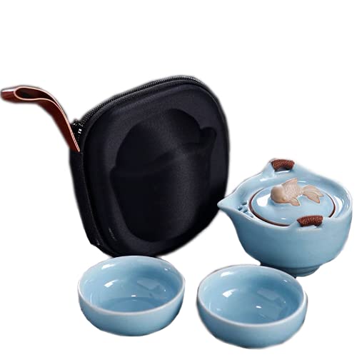 PAYNAN Chinesisches Kung-Fu-Tee-Set, Keramik, tragbar, Reise-Set für Gaiwan, Tee-Zeremonie von PAYNAN