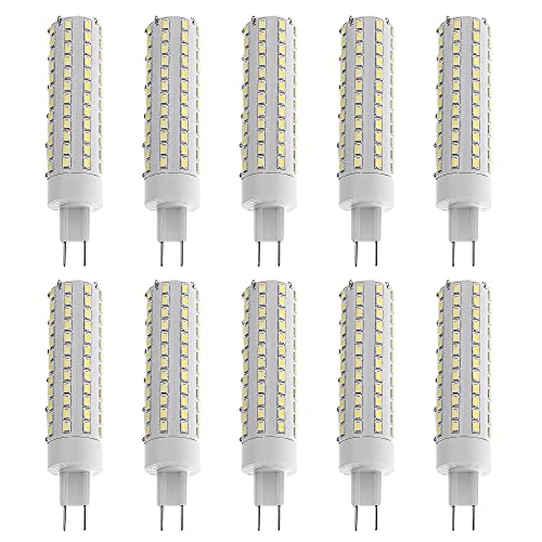 PAZWAHF 10er-Pack LED-G8,5-Glühbirnen, G8,5-Maisbirnen mit Bi-Pin-Sockel, 10 Watt, 1000 lm, 3000 K, 4000 K, 6000 K, Konstantstrom, kein Flackern, Nicht dimmbar, AC 100 V ~ 277 V von PAZWAHF