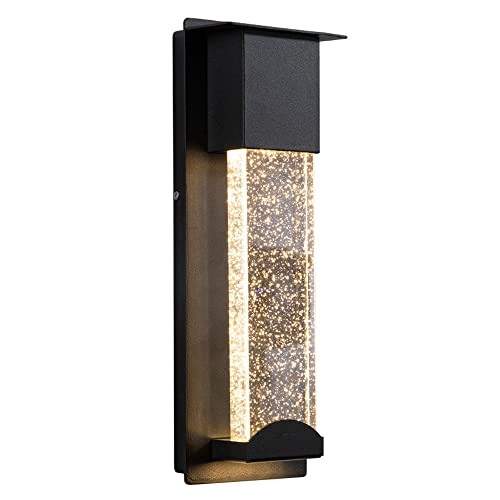 PAZWAHF LED-Wandleuchte mit Kristallblasenglas, Moderne Außen- und Innenwandleuchte, 12 W, 1000 Lumen, 3000 K, 6000 K, IP65, für Tür, Garten, Flur, Terrasse, Wohnzimmer von PAZWAHF