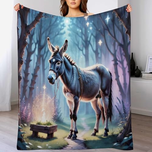 Esel Wolldecke Wohndecke Warm & Kuschelig Waschbar, Überwurf Ideal Für Draußen, Camping, Couch, Bett, Reisen – Superweiche Wolldecke（180×200cm） von PAZZK