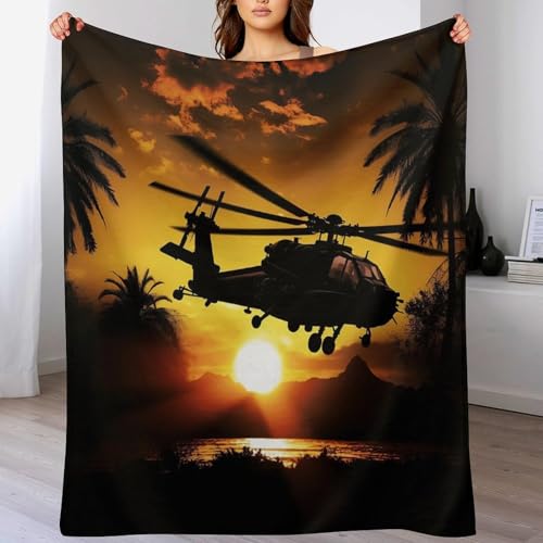 Hubschrauber Decke Sofa Decken, Falten Beständig Flannel Decke Für Couch Home, Weich Und Warme Wohndecke Flauschig Sofadecke, Tagesdecke Oder Couchdecke（150×200cm） von PAZZK