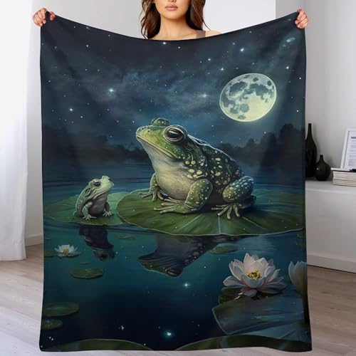 PAZZK Frosch Decke Flauschig & Super Weich - Hochwertige Flannel Fleecedecke Auch Als Wohndecke, Tagesdecke, Sofadecke & Wohnzimmer Geeignet - Überwurf Decke Sofa & Couch,（180×200cm） von PAZZK
