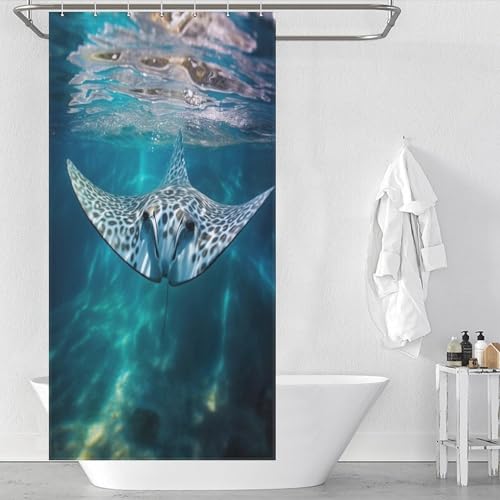 PAZZK Manta Duschvorhang, Textil, Wasserabweisend, Waschbar Polyester Stoff Badevorhänge Für Badezimmer, Badewanne Mit 12 Duschvorhangringe 36x72Inch（92x183cm） von PAZZK