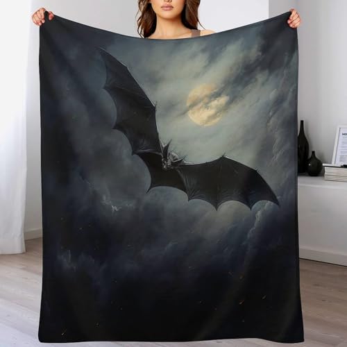PAZZK Premium Tagesdecke | Bettüberwurf Wohndecke Weiche Flannel Fledermaus Decke Sofadecke Mit 3D Muster Vier Jahreszeiten Wohndecke Für Bett/Couch（180×200cm） von PAZZK