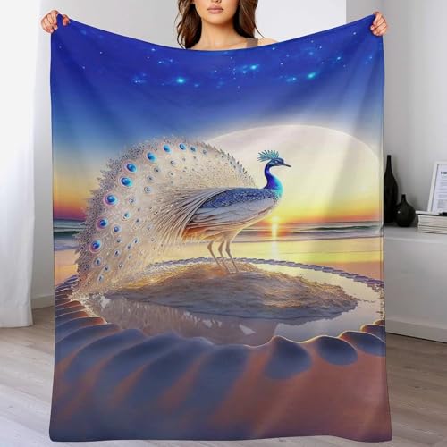 Pfau Anime-Charaktere Decke Decke Flannel Sofadecke Strandtuch Teppich Picknickdecke Weich & Plüsch Umhang Für Schlafzimmer, Alle Jahreszeiten（150×200cm） von PAZZK