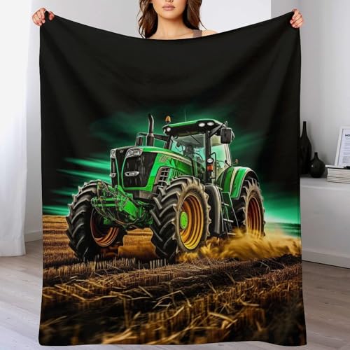 Traktor Decke Wohndecke Warm & Kuschelig Waschbar, Überwurf Ideal Für Draußen, Camping, Couch, Bett, Reisen – Superweiche Wolldecke（150×200cm） von PAZZK