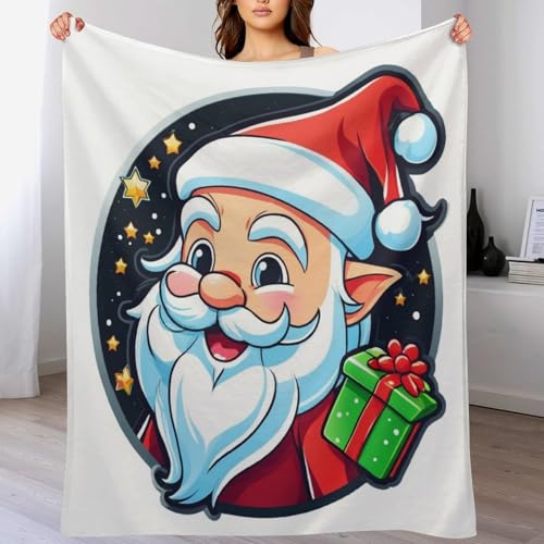 Weihnachtsmann Decke Flannel Decke Warm Wohndecke Weiche & Flauschige Fleecedecke Als Sofaüberwurf Sofadecke Couchdecke Tagesdecke Für Bett&Sofa（150×200cm） von PAZZK