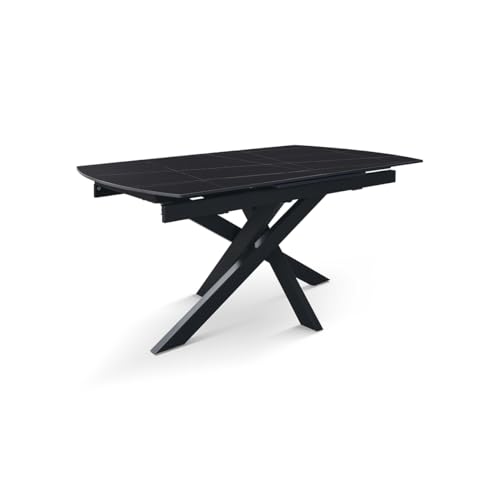 PAZZO DESIGN Ausziehtisch Alice, Platte in Schwarz, schwarze Beine, Küche, Wohnzimmer, Keramik, 150 x 90 x 75 cm - id_2303 PAZZO DESIGN Ausziehtisch Alice, Platte in Schwarz, schwarze Beine, Küche, Wohnzimmer, Keramik, 150 x 90 x 75 cm - id_2303 von PAZZO DESIGN