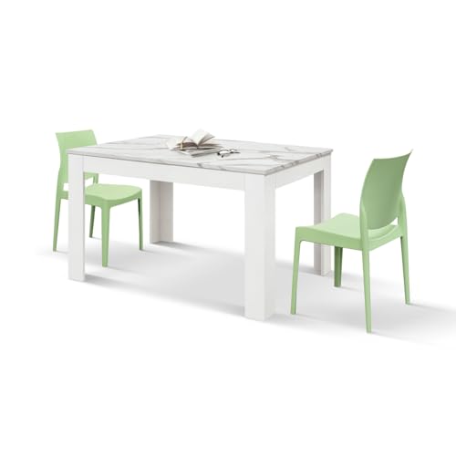 PAZZO DESIGN Ausziehtisch Diego, Platte aus Laminat in matter Marmoroptik, Küchentisch, Esszimmer, 140 x 90 x 77 cm, Made in Italy - id_2294 von PAZZO DESIGN