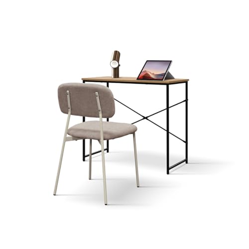 PAZZO DESIGN Schwebischer fester Schreibtisch, rustikale Eiche, schwarze Beine, Küchentisch, Wohnzimmertisch, Schreibtisch, 80 x 40 x 75 cm - id_2298 von PAZZO DESIGN