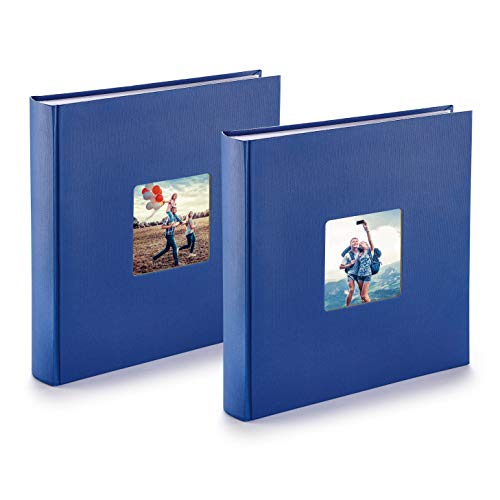 Fotoalbum XXL I Album 2er Pack zum Selbstgestalten (30x30 cm) I je 400 Bilder zum einkleben in 10x15 Format I blau von PAZZiMO