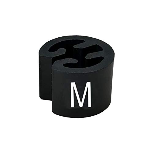 50 Größenreiter MINI Ø13mm für Kleiderbügel schwarz, Druck weiß - Aufdrucke wählbar (M) von PB-Onlinehandel