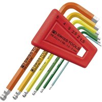 Winkelschraubendreher- Satz im Kunststoffhalter 6-teilig 1,5-5 mm Rainbow Kugelkopf PB Swiss Tools von PB SWISS TOOLS
