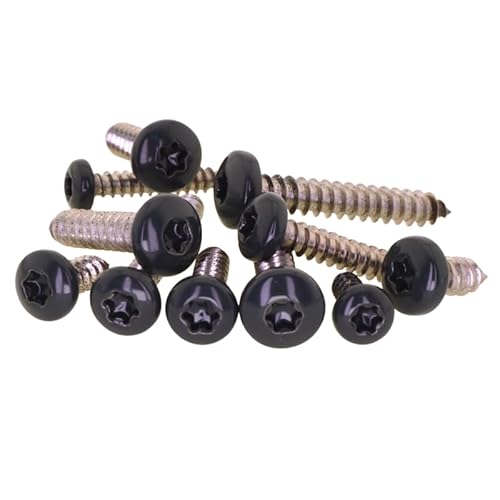 PB Schrauben® Blechschrauben Edelstahl A2 Torx 5,5x38 mm - 100 Stk. I Linsenkopf Torx mit anthrazitfarbenem Kopf I ISO 14585 - Rostfrei - Coated in Germany I RAL 7016 (Anthrazit) von PB Schrauben