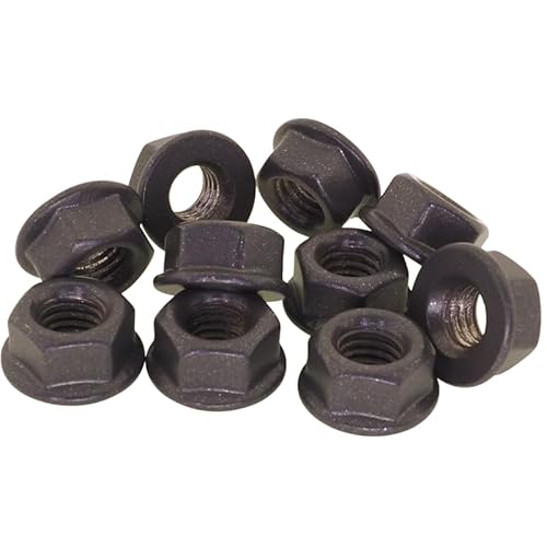 PB Schrauben® Flanschmutter M5-10 Stk I Pulverbeschichtete Sechskantmutter mit Flansch M5 Edelstahl – DIN 6923 | Rostfreie Sperrzahnmutter Coated in Germany – V2A – DB 703 (Eisenglimmer) von PB Schrauben
