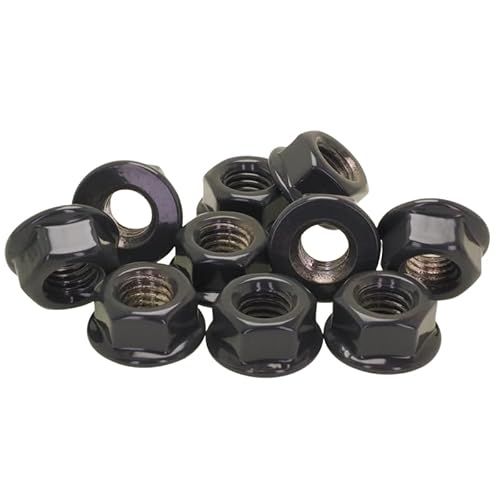 PB Schrauben® Flanschmutter M5-10 Stk I Pulverbeschichtete Sechskantmutter mit Flansch M5 Edelstahl – DIN 6923 | Rostfreie Sperrzahnmutter Coated in Germany – V2A – RAL 7016 (Anthrazit) von PB Schrauben