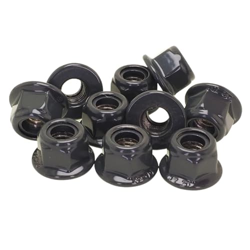 PB Schrauben® Sechskantmuttern selbstsichernd mit Flansch M12-10 Stk. I Pulverbeschichtete Mutter M12 Edelstahl - DIN 6926 I Rostfreie Muttern Coated in Germany – V2A – RAL 7016 (Anthrazit) von PB Schrauben