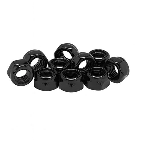 PB Schrauben® Selbstsichernde Muttern M4-10 Stk. I Pulverbeschichtete Sicherungsmuttern M4 Edelstahl – DIN 985 | Rostfreie Stoppmutter Coated in Germany – V2A I RAL 9005 (Schwarz Glanz) von PB Schrauben