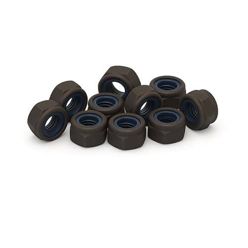 PB Schrauben® Selbstsichernde Muttern M5-50 Stk. I Pulverbeschichtete Sicherungsmuttern M5 Edelstahl – DIN 985 | Rostfreie Stoppmutter Coated in Germany – V2A I DB 703 (Eisenglimmer) von PB Schrauben