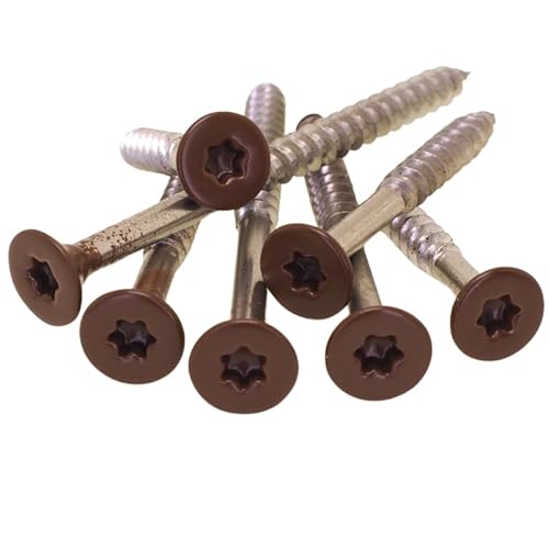 PB Schrauben® Spanplattenschrauben Edelstahl A2 Torx 3,0x50mm - 25 Stk. I Holzschrauben Torx TX mit Senkkopf - Rostfrei Coated in Germany I RAL 8011 (Nussbraun) von PB Schrauben