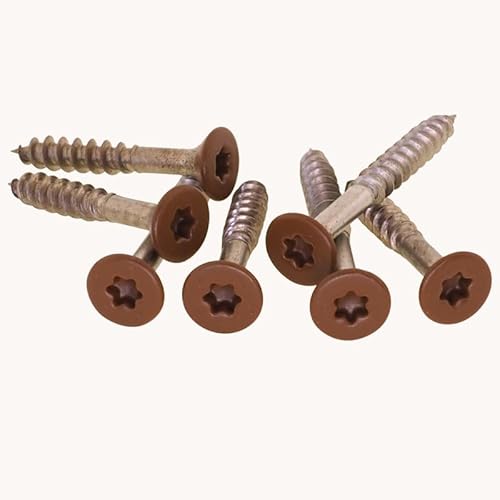 PB Schrauben® Spanplattenschrauben Edelstahl A2 Torx 4,0x40mm - 50 Stk. I Holzschrauben Torx TX mit Senkkopf - Rostfrei Coated in Germany I RAL 8007 (Rehbraun) von PB Schrauben