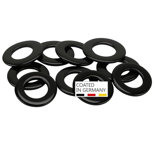 PB Schrauben® Unterlegscheiben M4-50Stk. I pulverbeschichtete Unterlegscheiben Edelstahl - DIN125 I rostfreie kleine Scheiben Made in Germany - V2A I Unterlegscheibe - RAL 9005 (Schwarz Glanz) von PB Schrauben